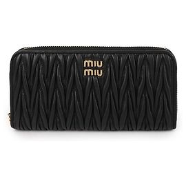 Miu Miu Carteira de couro Nappa acolchoado Preto