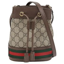 Gucci Mini Borsa Secchiello Ophidia GG Marrone Marrone