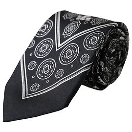 Dolce & Gabbana Dark Gray Patterned %Silk Adjustable Tie Brown