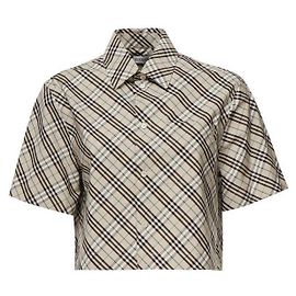 Burberry Camisa corta de cuadros de algodón Multicolor