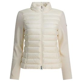 Moncler Cardigã de lã acolchoado com fecho de correr Branco