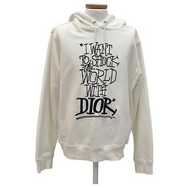 Dior Sweatshirt com capuz com letras Ivory Branco