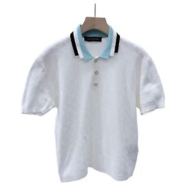 Louis Vuitton Kurzarm-Poloshirt mit Monogramm White Weiß