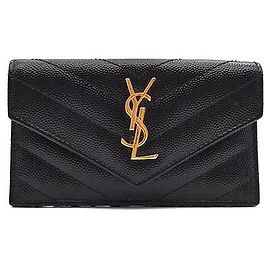 Autre Marque Monogram Cassandra Kartenetui mit Klappe Schwarz
