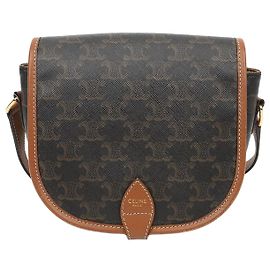 Céline Bolso Triope Canvas Polka Medium Tan Castaño
