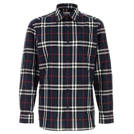 Camicia Burberry in cotone a quadri nera Nero