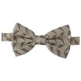 Dolce & Gabbana Gray % Silk Adjustable Neck Papillon Bow Tie Brown