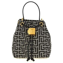 Balmain Bolso bicolor de poliéster Negro