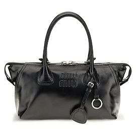 Miu Miu Sac à main Bos Taurus en cuir de veau noir Noir