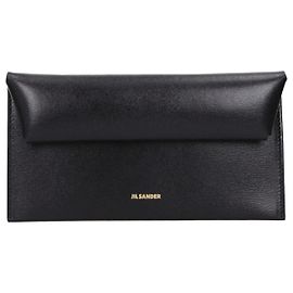 Jil Sander Black Leather Wallet with Logo Black