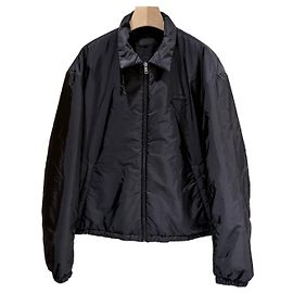 Prada Triangle Logo Nylon Bomber Jacket Black Black