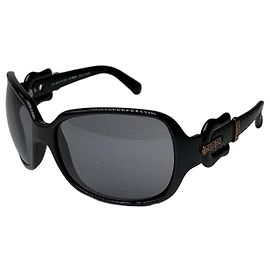 Autre Marque Vintage Draft Gold-Accent Sunglasses Early 2000s Black Black