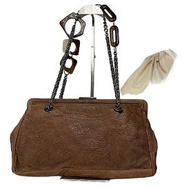 Autre Marque Vintage Draft Marni Structured Pebbled Leather Top-Handle Bag Mid-2000s Brown Brown