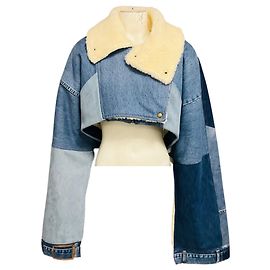Autre Marque Chaqueta cropped de denim upcycled azul A.W.A.K.E. MODE Azul