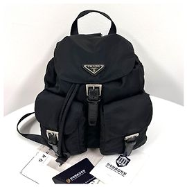 Prada Mochila de nylon com logótipo triangular Preto Small Preto