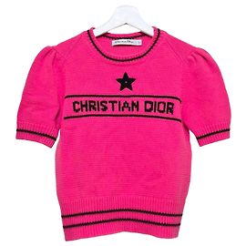 Dior Kaschmir-Pullover mit kurzen Ärmeln Pink