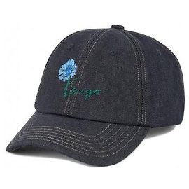 Kenzo Boné em denim twill com bordado de tulipa Azul