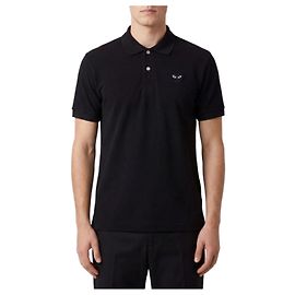 Comme Des Garcons Polo de manga curta com patch de coração preto AX Preto