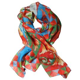 Dolce & Gabbana Pañuelo cuadrado de seda estampado multicolor Multicolor