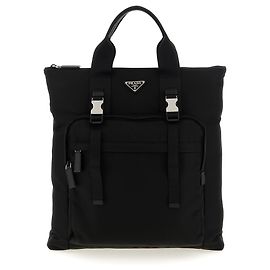 Prada Black Recycled Polyamide Tote Bag Black