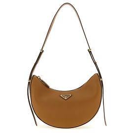 Prada Bolsa de ombro em pele de vitelo castanha Marrom