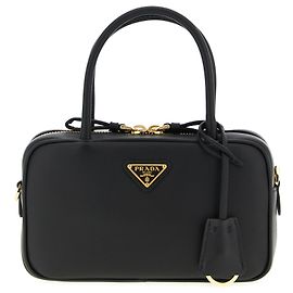 Prada Black Calfskin Handbag Black