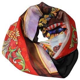Dolce & Gabbana Lenço quadrado estampado em seda multicolor Multicor