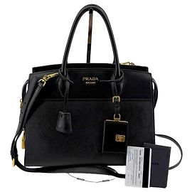 Prada Borsa a tracolla Saffiano Esplanade Marrone
