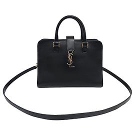 Autre Marque Sac à main Cabas Monogram en cuir de veau Gold Small Noir Noir