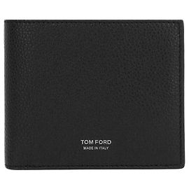 Tom Ford Bifold Wallet with Silver Logo Black Black