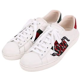 Gucci Baskets Ace Logo Serpent Blanc