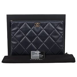 Chanel Clutch Large Braun Lammleder Braun