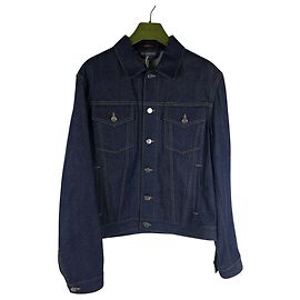 Gucci Giacca in denim con logo e strisce laterali Blu