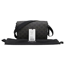 Céline Messenger-Schultertasche mit Klappe Braun