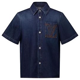 Louis Vuitton Short Sleeve Denim Shirt Blue