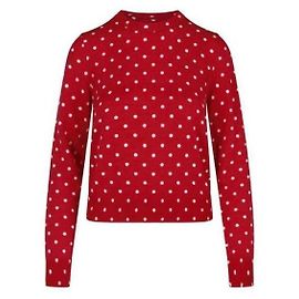 Comme Des Garcons Wolljersey-Strick mit gepunktetem Muster Rot