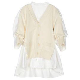 Sacai Kurzarm-Denim-Cardigan für Damen Weiß