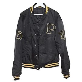 Prada Re-Nylon Varsity Logo Patch Bomberjacke Schwarz