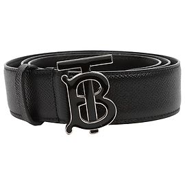 Burberry Grobkörniger Ledergürtel Schwarz Schwarz