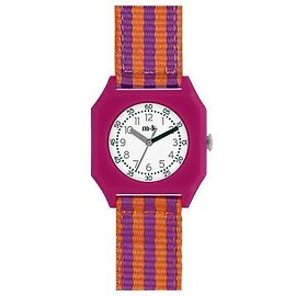 Autre Marque Relógio Stripes Ruby Papaya Rosa