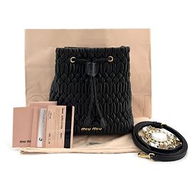 Borsa a secchiello Miu Miu in cristallo marrone Marrone
