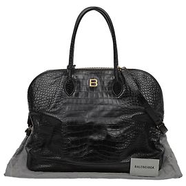 Balenciaga Top Handle Tote Shoulder Bag Crocodile Pattern Black Multiple colors