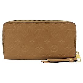 Louis Vuitton Carteira Longa Zippy Empreinte Bege Marrom