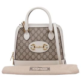 Gucci Horsebit Small Top Handle Bag White White