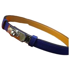 Hermès Kelly Gürtel Blue Silver Silber