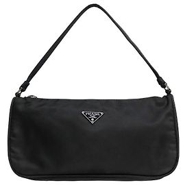 Prada Mini bolso de hombro de nailon negro Negro