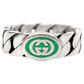 Gucci Interlocking Silver Ring Size Silvery