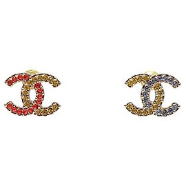 Chanel Orecchini in zircone multicolore D'oro