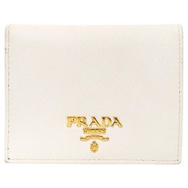 Prada Saffiano Leather Wallet White