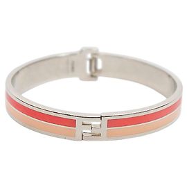 Fendi Bracciale Rigido FF Rosa Argento Rosa